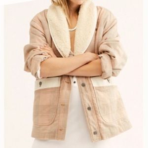 Free People Plaid Sherpa lined jacket